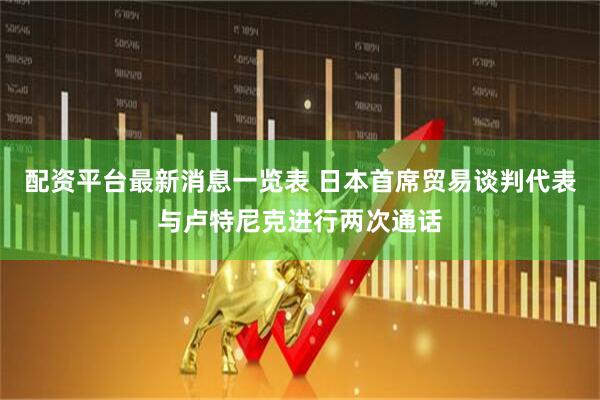 配资平台最新消息一览表 日本首席贸易谈判代表与卢特尼克进行两次通话
